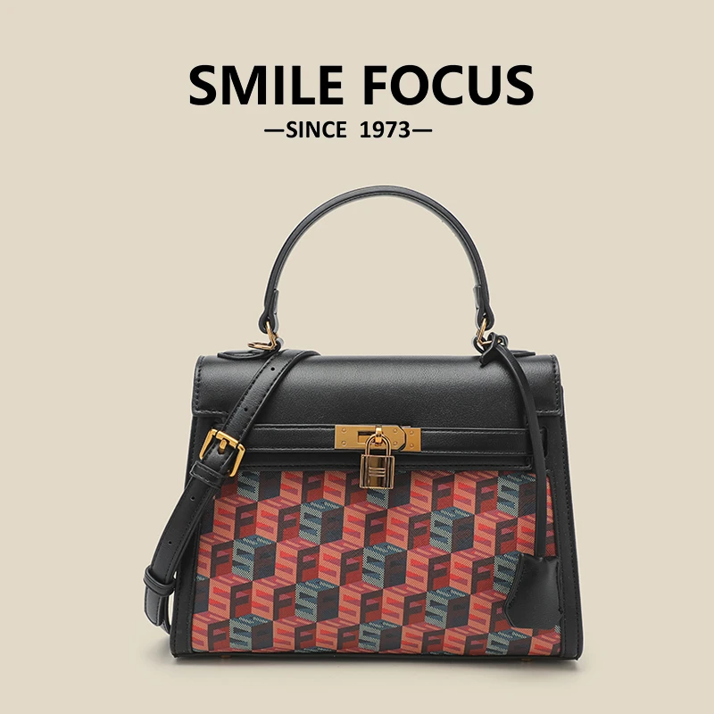 SMILE FOCUS【26cm*9cm*19.5cm】微笑有约2025时尚潮款通勤手提包