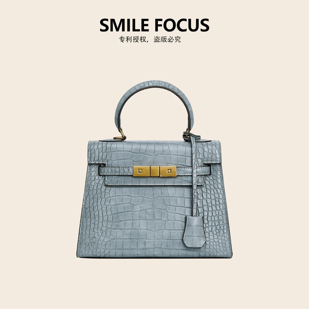 SMILE FOCUS品牌2024潮款大气鳄鱼纹轻奢通勤女士手提包#SF-3256