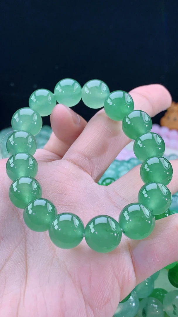 玻璃种起杠光晴钢缅甸天然翡翠A货手链源头高端珠可全国送货上门