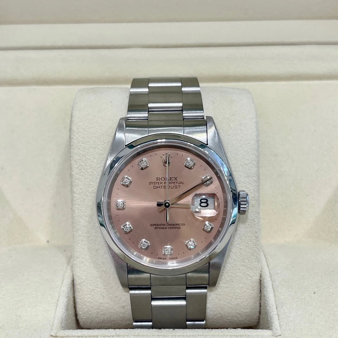 99新 Rolex/劳力士 深圳名典！日志16200粉盘钻刻/单表