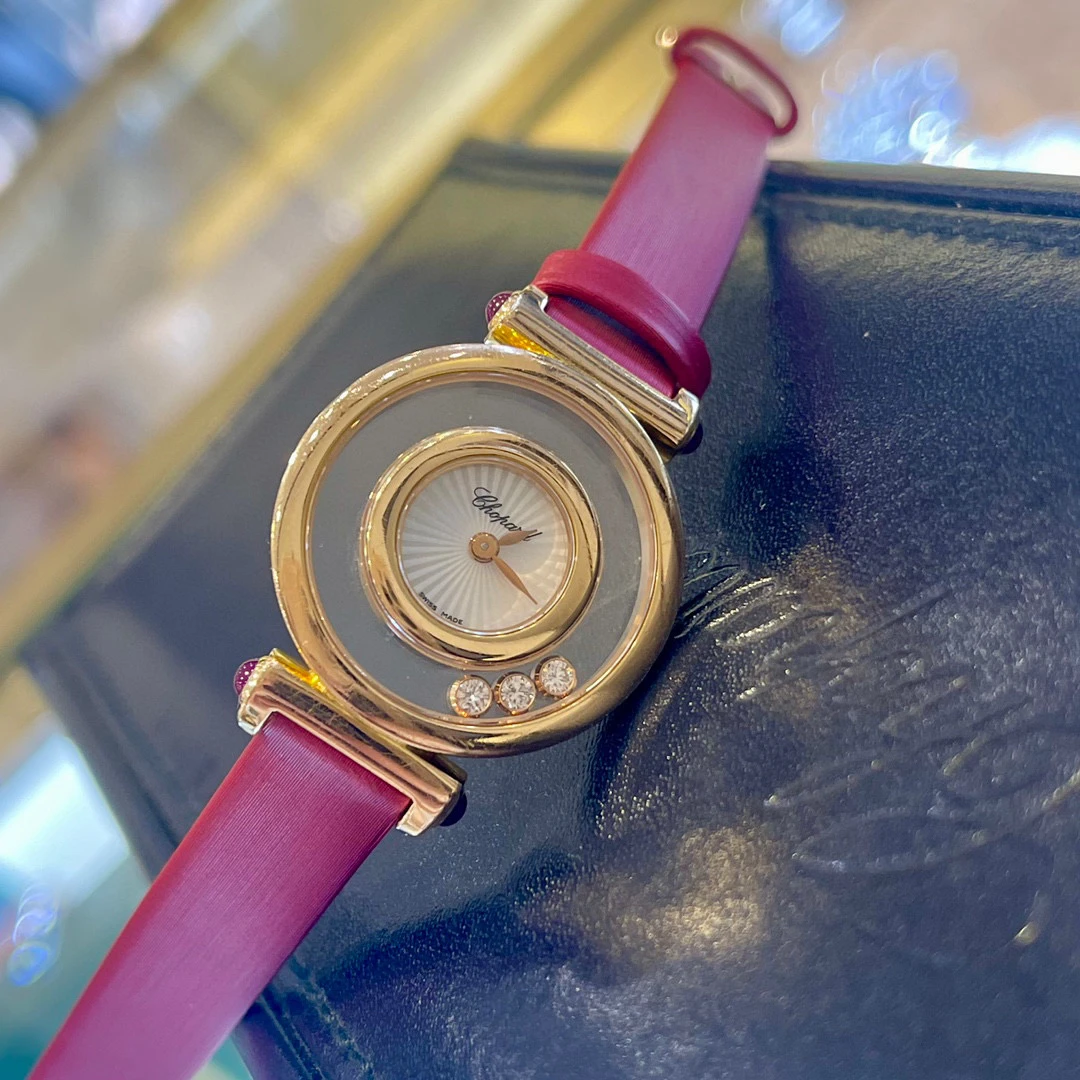 99新 Chopard/萧邦 深圳名典！204780单表玫瑰金快乐三钻