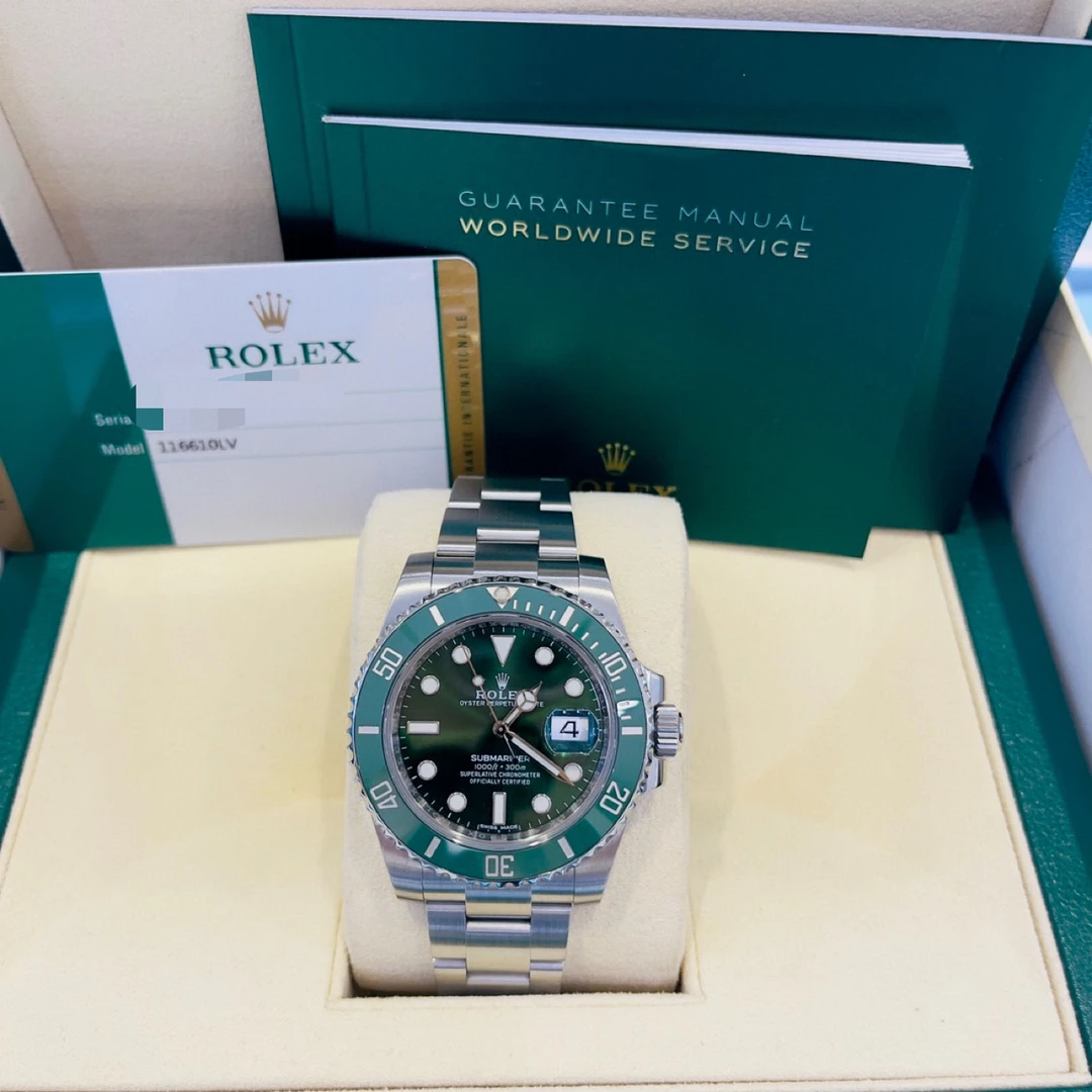 99新 Rolex/劳力士 深圳名典！/116610二代绿水鬼/17年全套