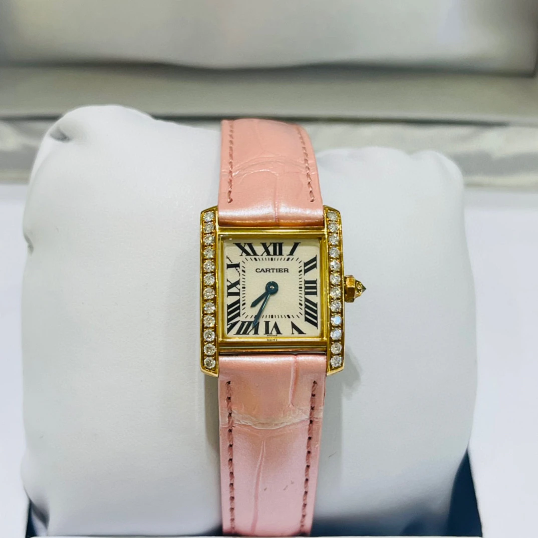 99新 Cartier/卡地亚 深圳名典!W5000256 小号坦克 18K金表 后钻