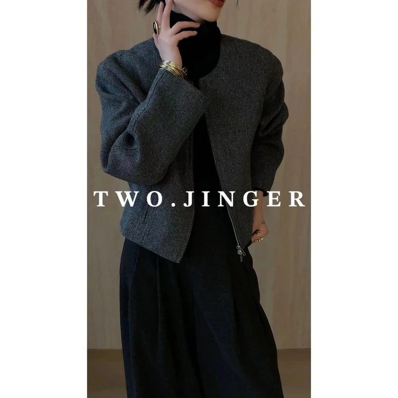 二静子 极简约静奢（灵魂伴侣）为质感而买单的羊毛短外套HG13355