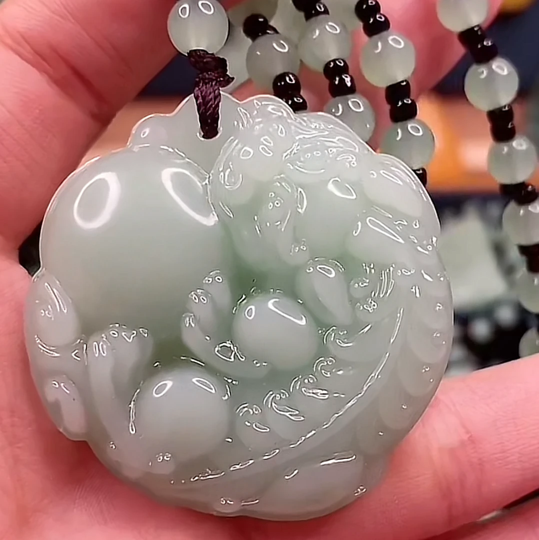 PBL1.浅绿貔貅抱宝经典情侣款.