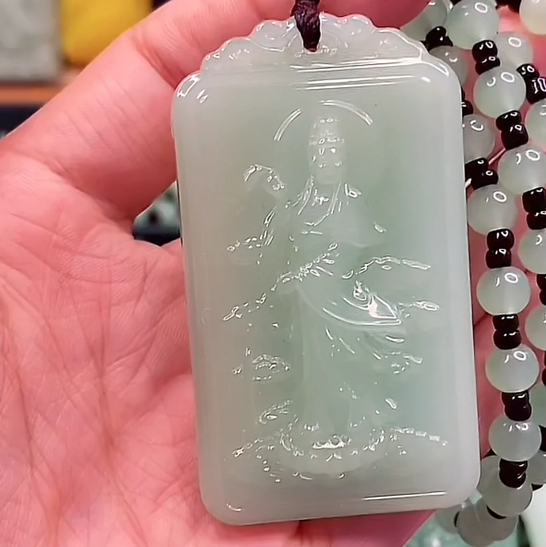 JOL5.浅绿锦鲤观音吊坠经典百搭男女同款