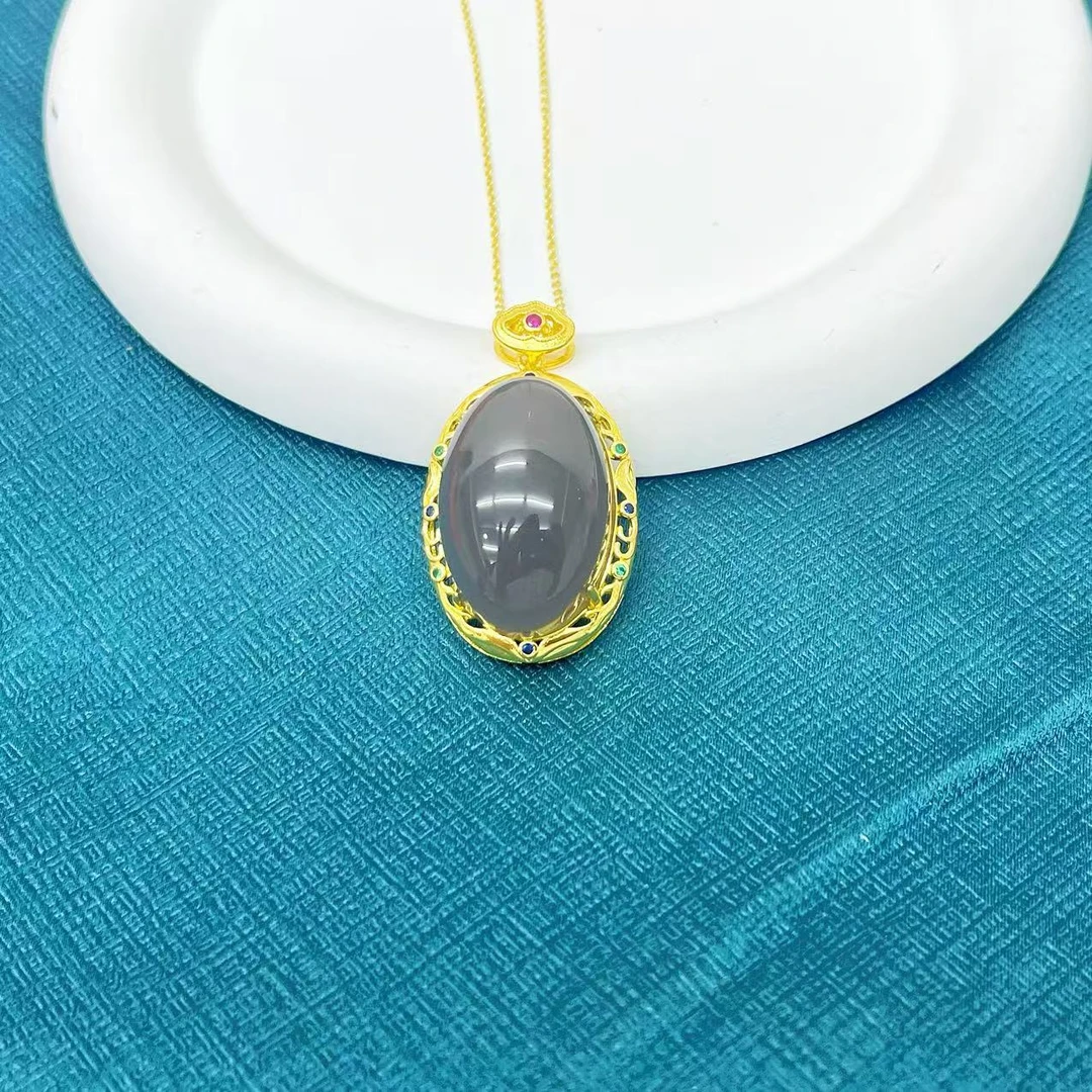 【杰哥专属】天然新疆胭脂料卡30*20厚装鸽子蛋吊坠（标配证书）K535