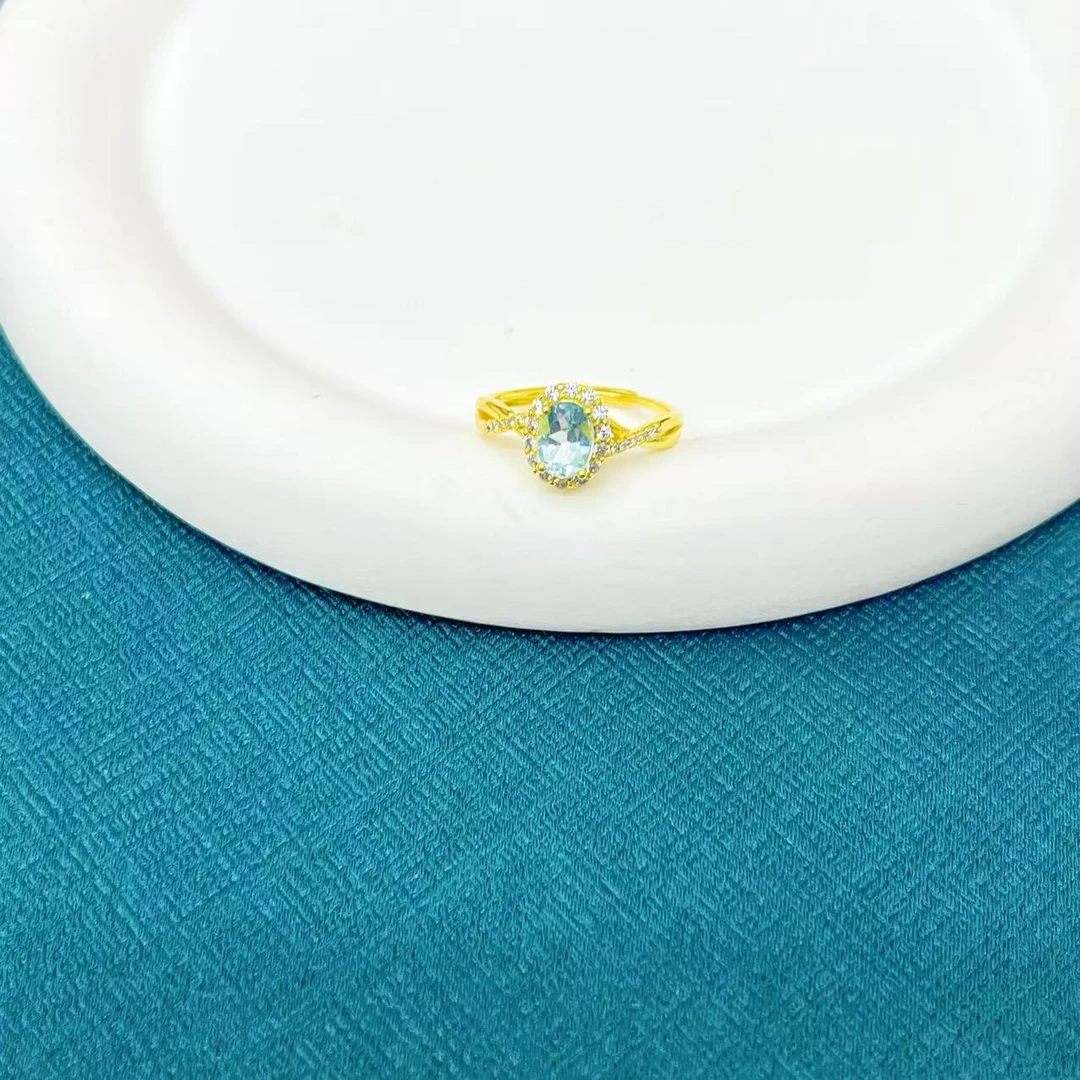 【杰哥专属】名贵宝石设计款天空蓝托帕石戒指（标配证书）S93