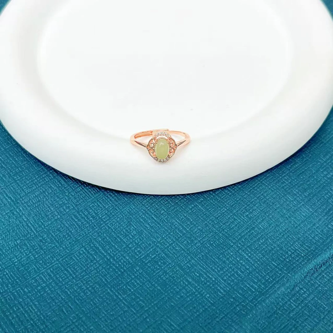 【表哥专属】天然新疆和田玉碧玉设计款戒指S189