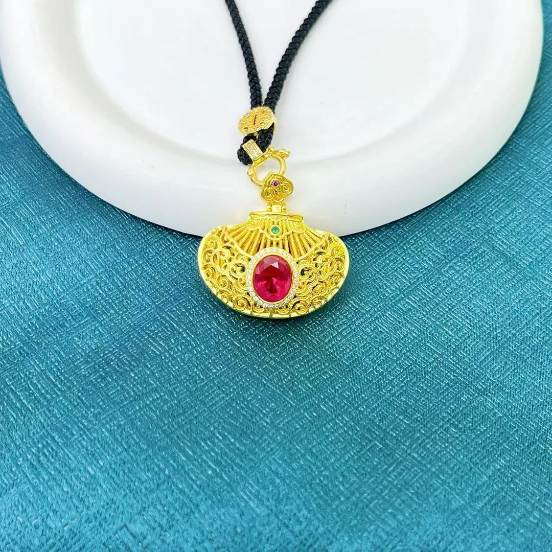 【杰哥专属】高端珠宝鸽血红培育红宝石香囊开盖吊坠（赠高货绳）K560