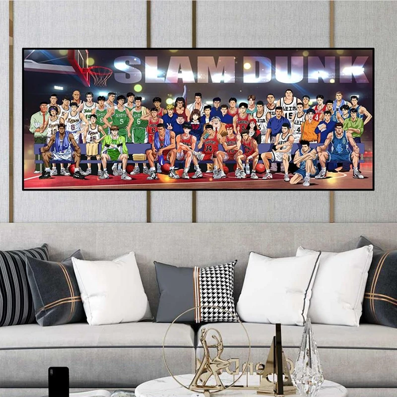 卡通动漫装饰画卧室床头樱木花道挂画沙发背景墙壁画灌篮40*80pvc