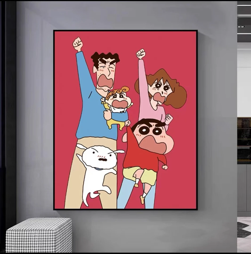 【蜡笔小新红色】多巴胺蜡笔小新客厅装饰画卧室床头壁画4060