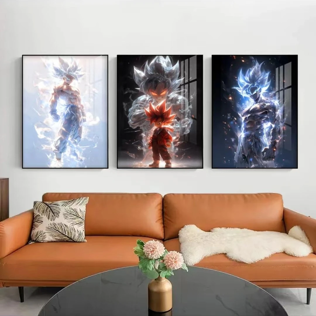 《七龙珠拍一发三》悟空卡卡罗特动漫装饰画三联40*60*3pvc