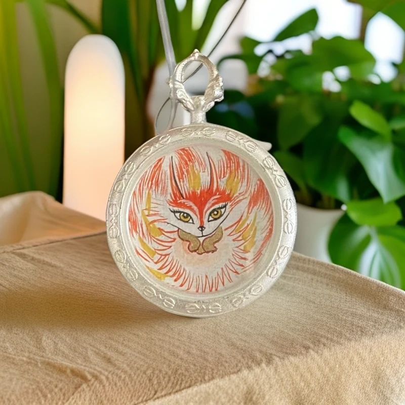 【文川手绘】手绘狐狸唐卡钛钢壳