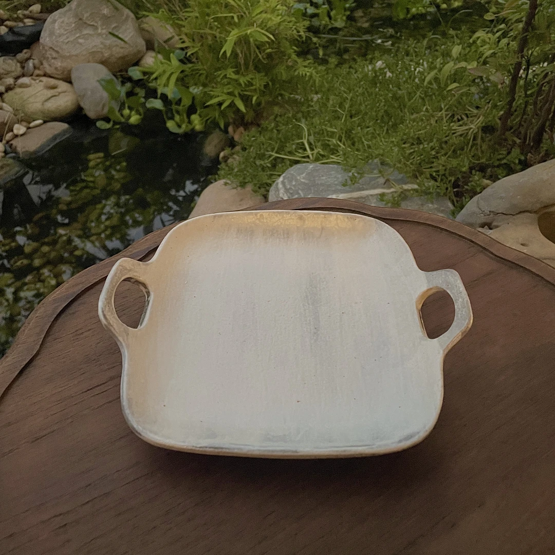 小喜宅 风轻云淡双耳方盘（直径约18.5cm）