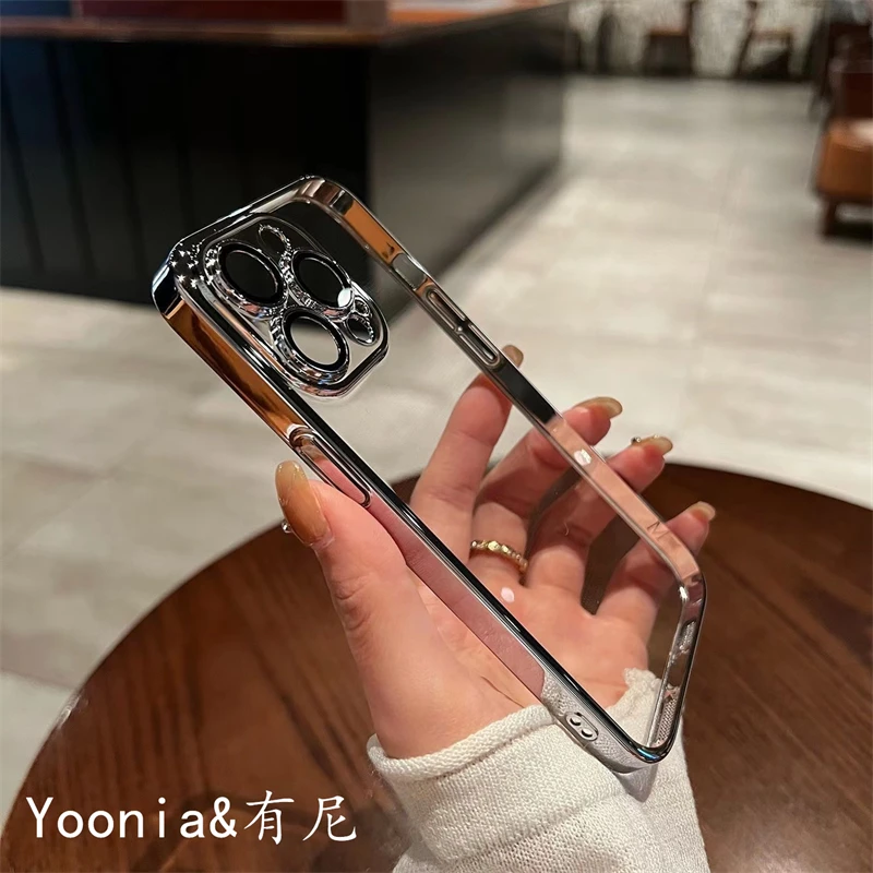 YOONIA适用荣耀X8电镀软硅胶V30手机壳V30PRO高级透明简防摔全包V
