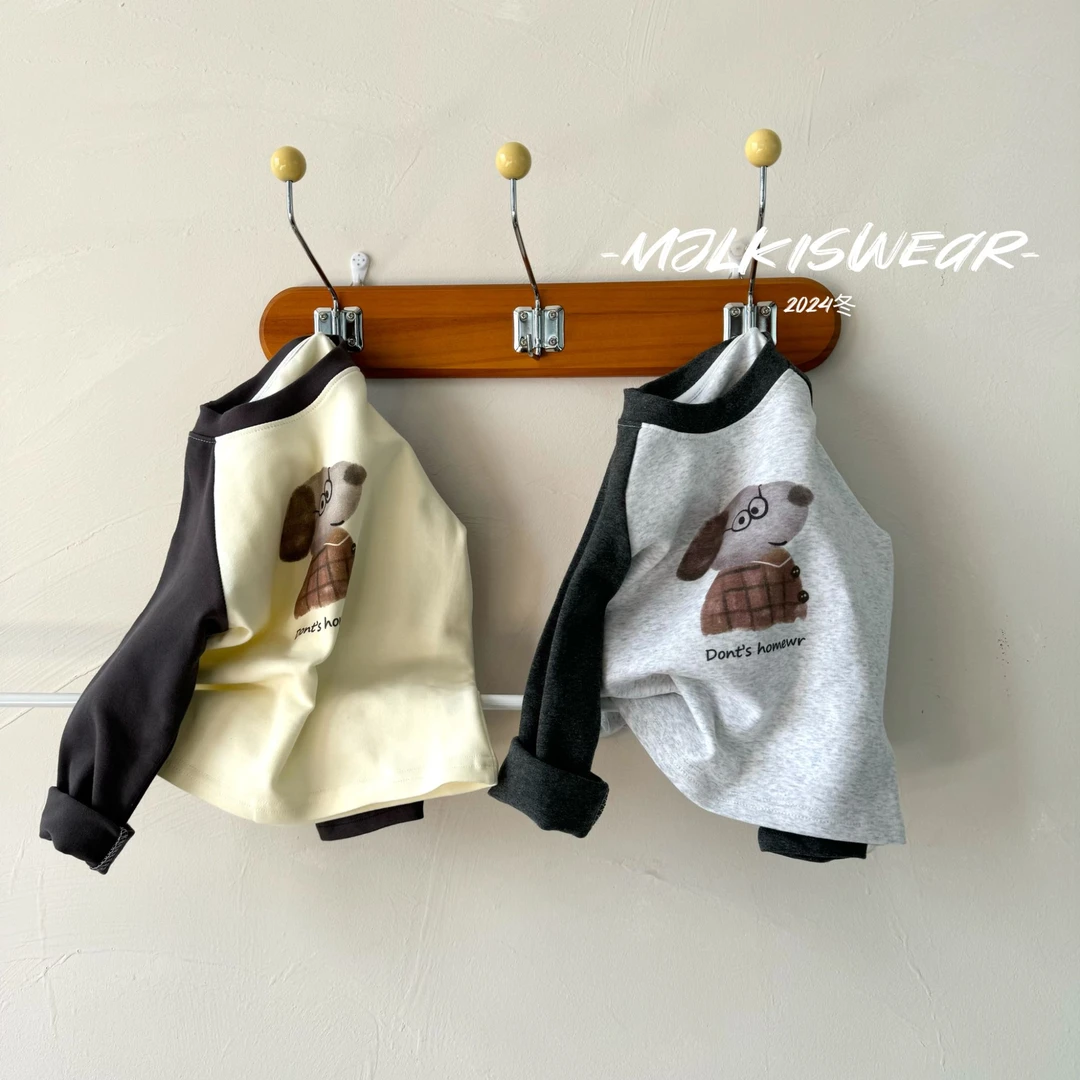 MJL 韩系插肩袖T 300克 羊毛拉架 【交朋友款】儿童长袖A102