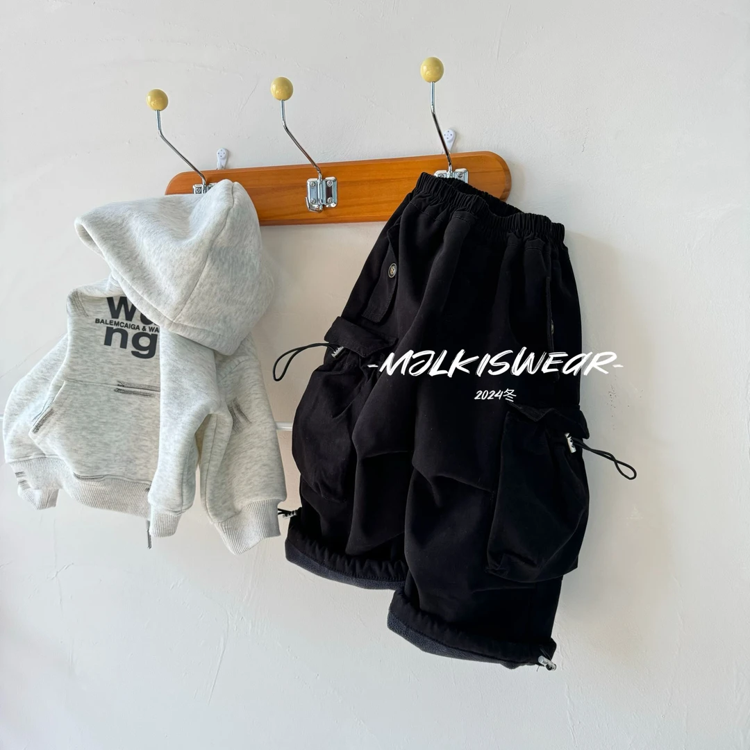 MJL 韩版冬款 卫衣 工装裤 儿童组合套装A914