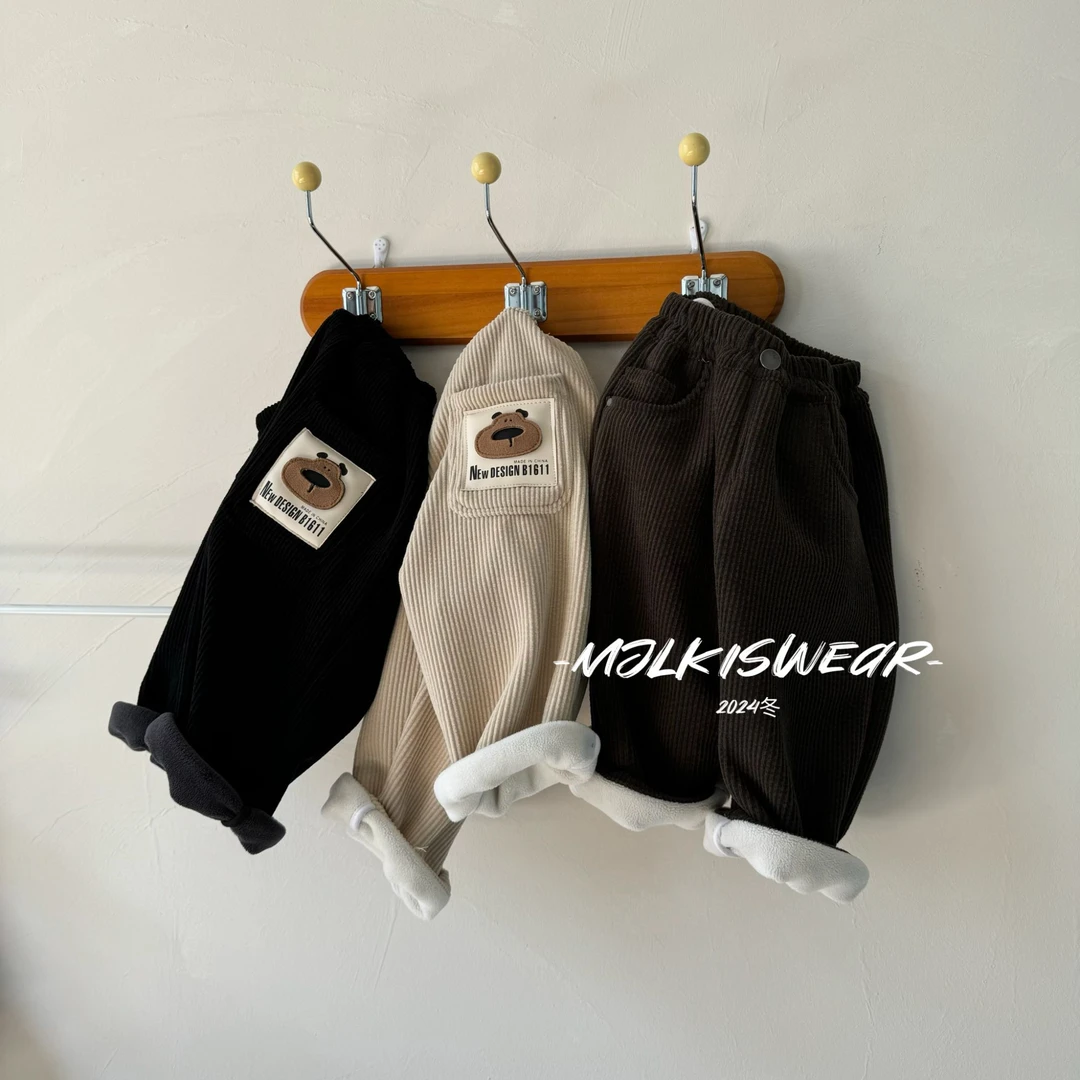 MJL 冬款韩版加绒【百搭巨好看】儿童休闲裤dyj7681