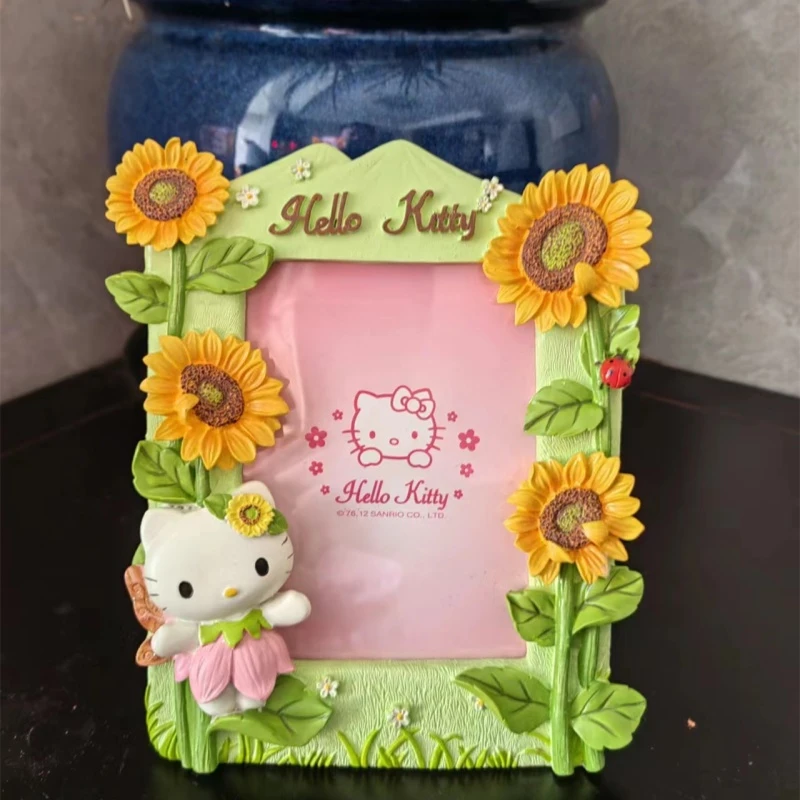 三丽鸥Hello kitty卡通相框向日葵 情侣情人桌面摆件生日礼物礼品