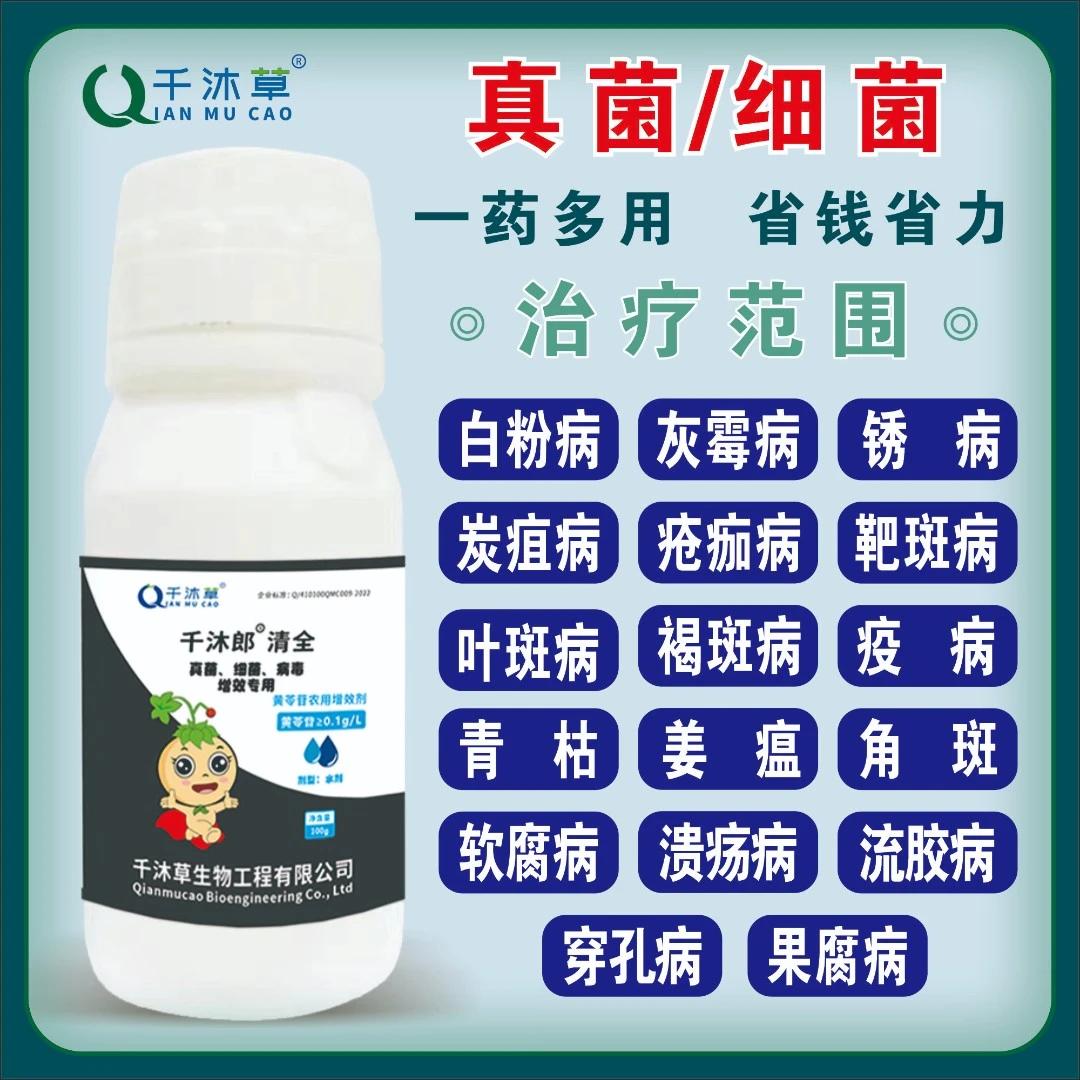 清全生物助剂真细菌通打白粉霜霉炭疽灰霉靶斑持效期稳定生物助剂