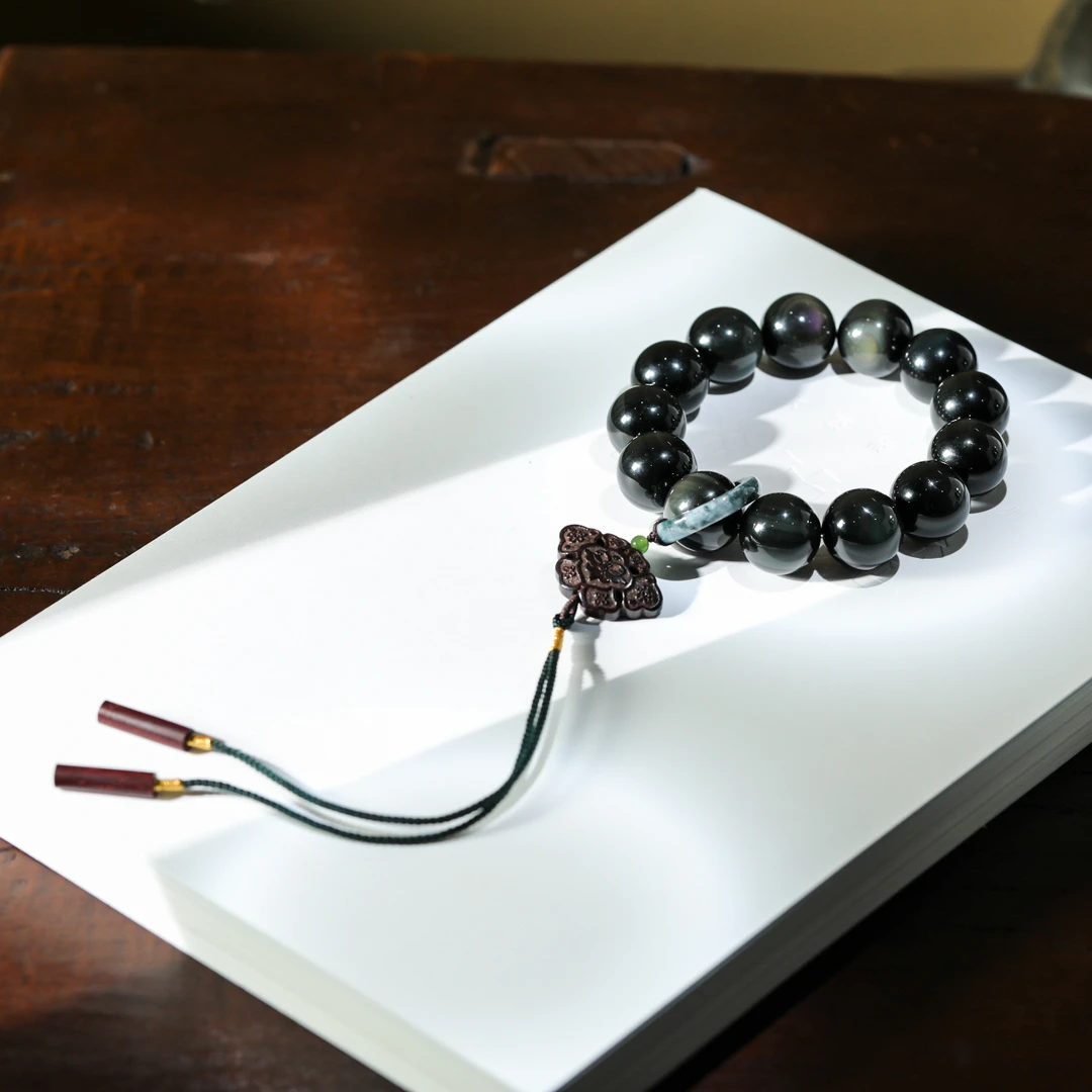 非金属木质吊坠 【意婵】精品天然天眼彩曜石挂件-907459