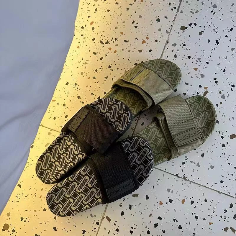 男士时尚户外休闲夏季一字拖鞋软底外穿厚滑耐磨情侣款沙滩凉拖鞋