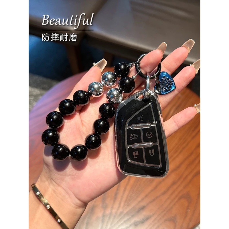 适用凯迪拉克钥匙套ct5ct4刀锋壳高级感黑色甜酷爆款挂件扣女豪派