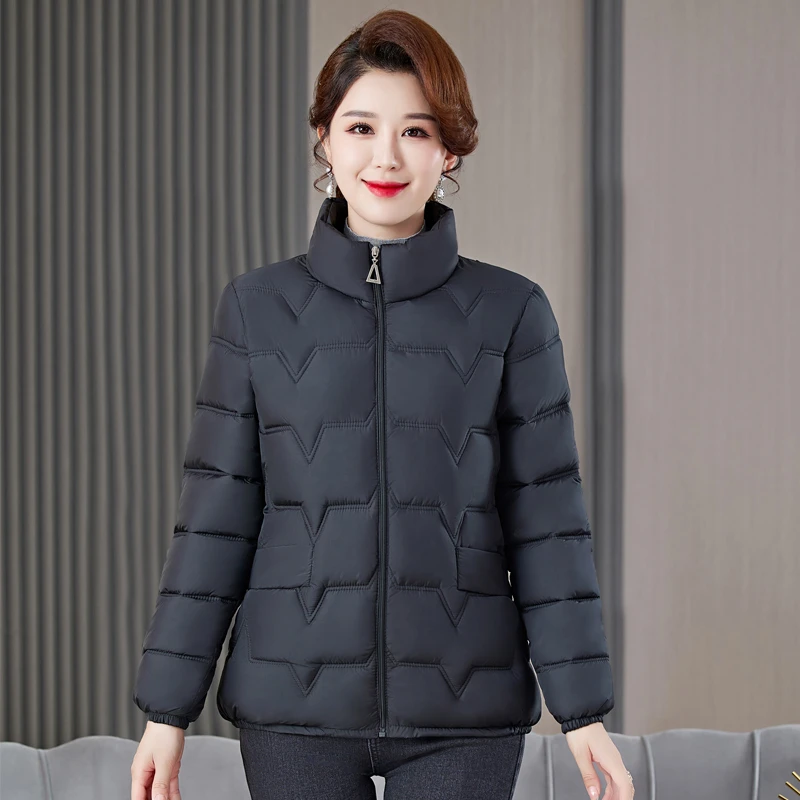 冬季新款女棉服新款女短款时尚大码女装宽松立领大口袋棉袄女包邮