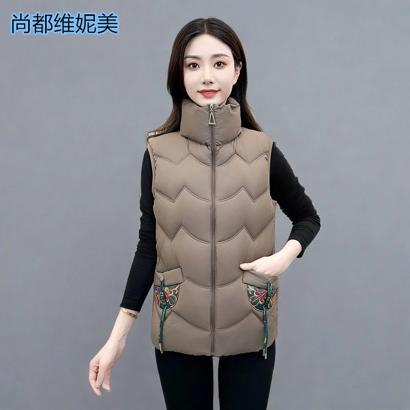 2025超轻棉马甲女秋冬季中老年大码坎肩外套中国风马夹女保暖背心