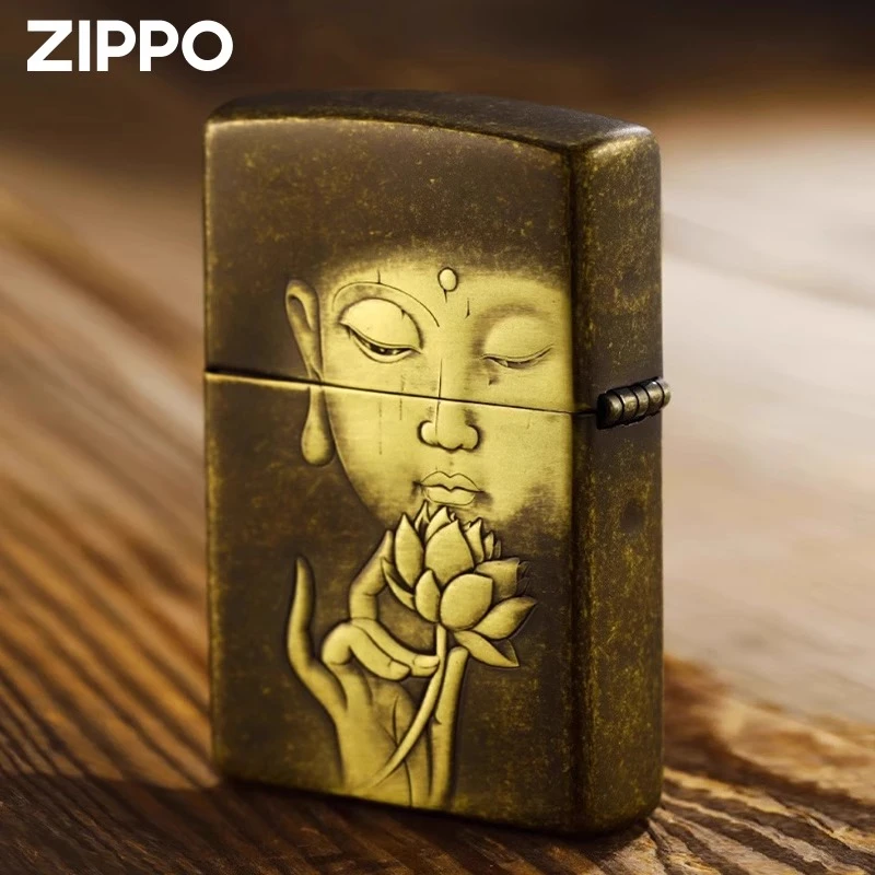 ZIPPO正品打火机 禅悟仿古铜做旧复古风官网正版防风DY9810FD