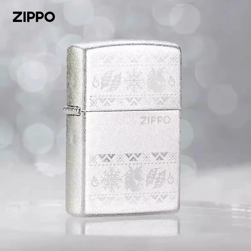 Zippo打火机 费尔岛雪花男士复古镀银官方正品防风煤油TC9901TQ