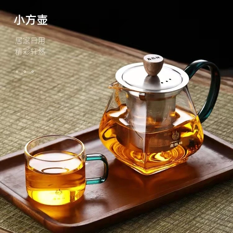鑫凤祥耐高温耐热玻璃泡茶壶家用煮茶壶茶水分离透明过滤泡茶杯