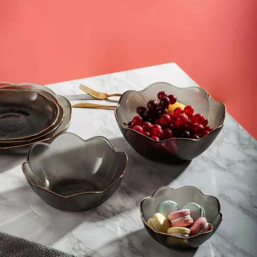 简约轻奢描金糖果盘沙拉盘沙拉碗套装