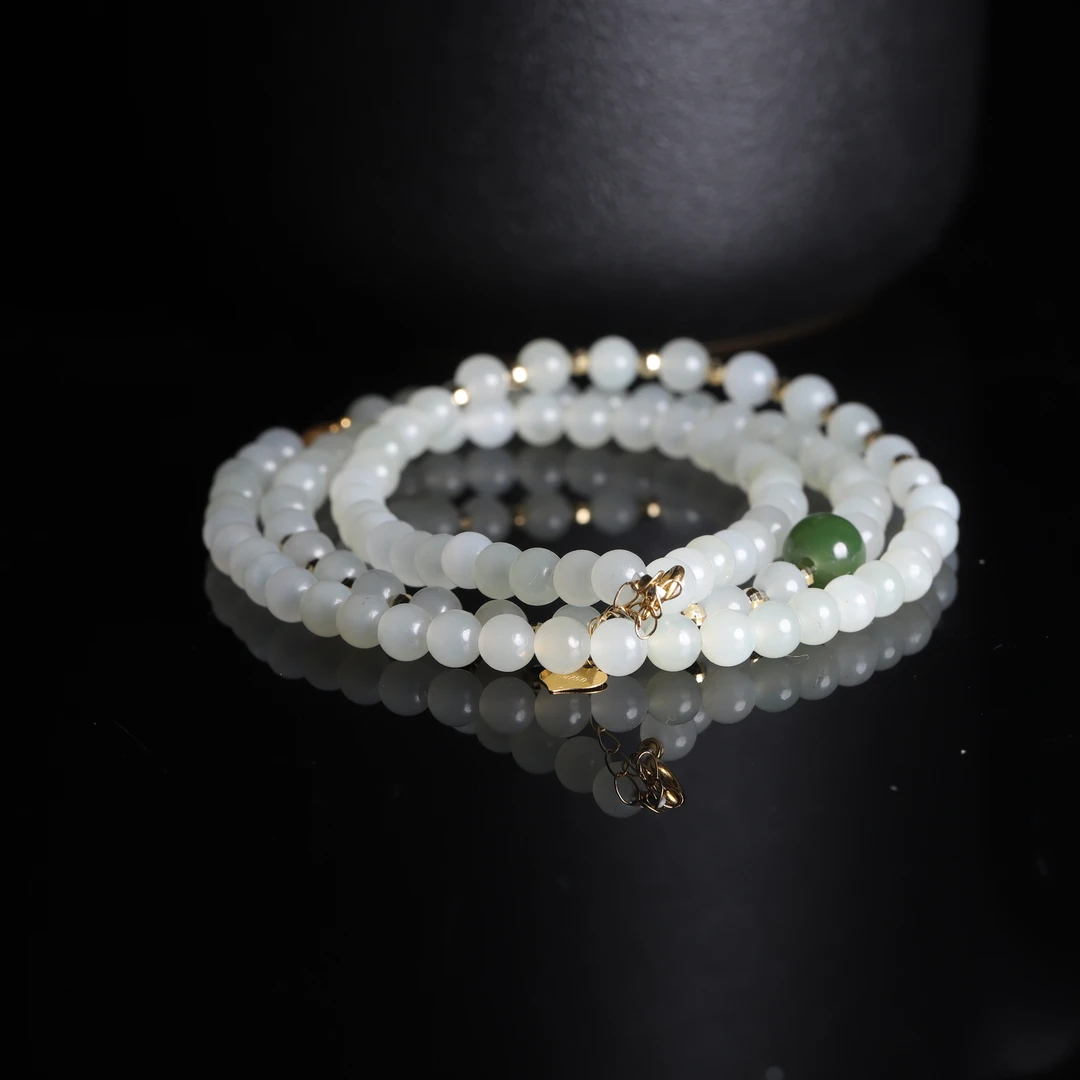 G58 和田玉18K金项链 3422