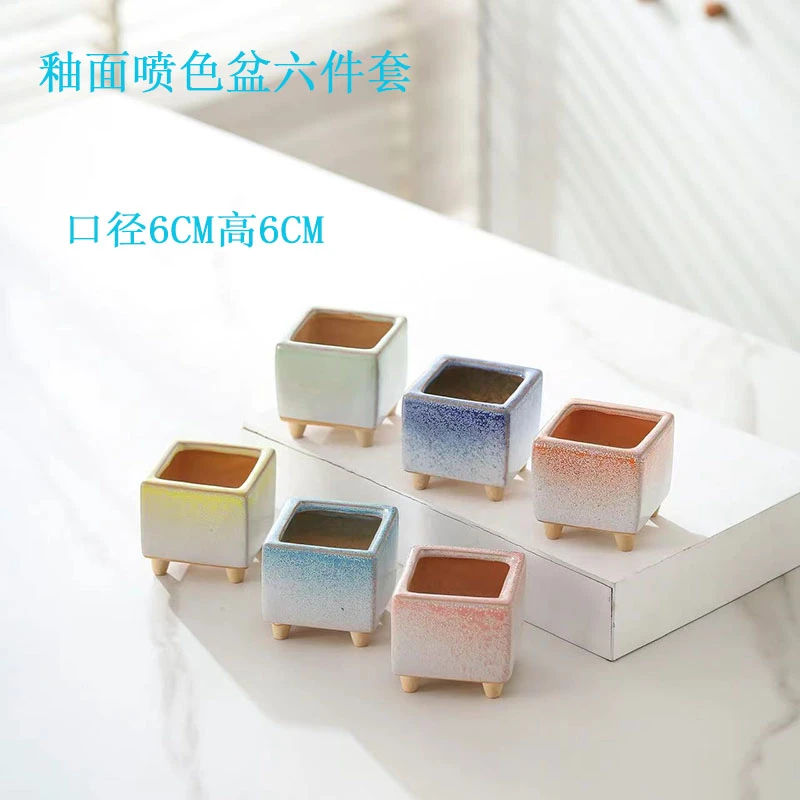 迷你多肉小绿植花盆六件套