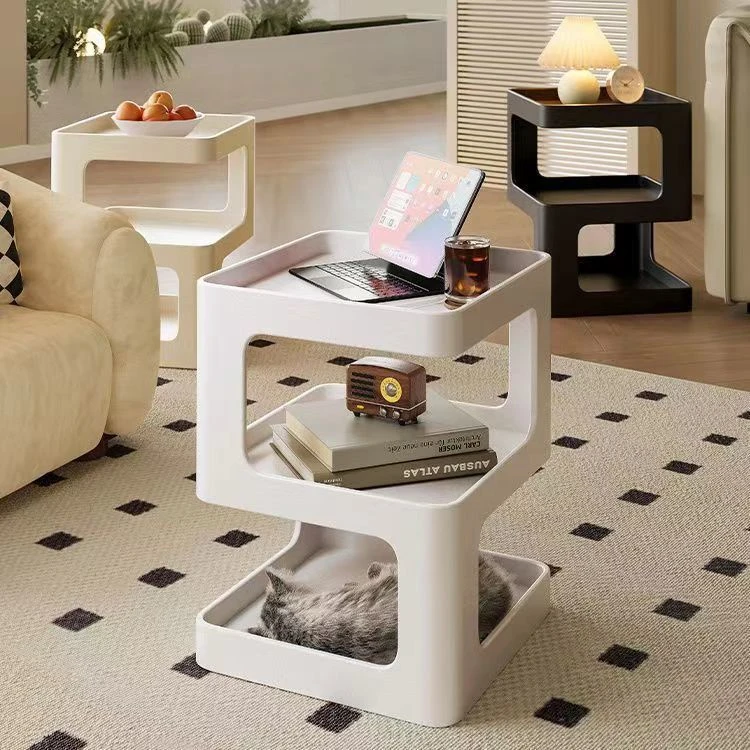 网红边几现代铁艺北欧卧室可移动茶几双层落地家用卫生间浴室客厅