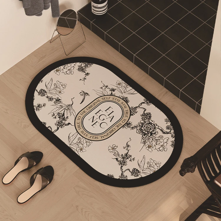 复古浴室地垫软垫卫生间吸水速干地垫门口防滑垫