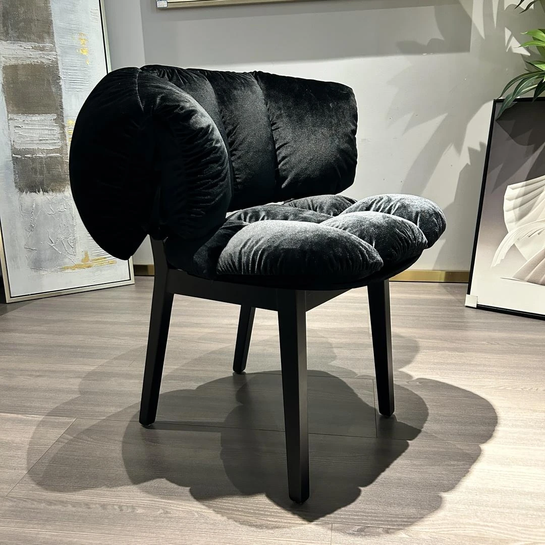 白掌柜【花瓣椅】实木软包靠背家用设计师款艺术意式极简轻奢休闲椅