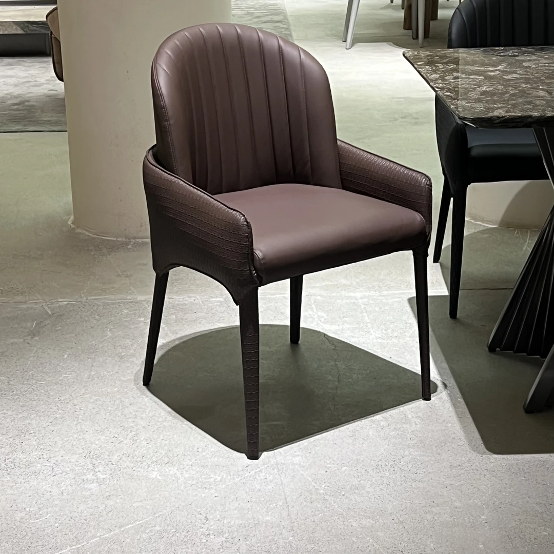 白掌柜【Capri 编织餐椅 】编织皮艺餐椅家用客厅椅书桌椅会客椅