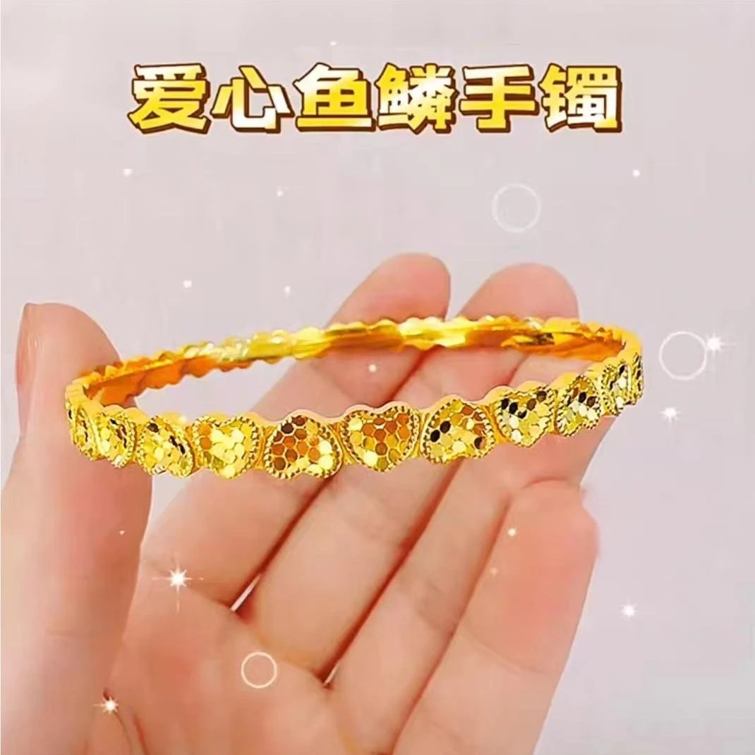 合金手镯 实心时尚经典百搭单圈金色素款简约绞丝镯饰品女款设计