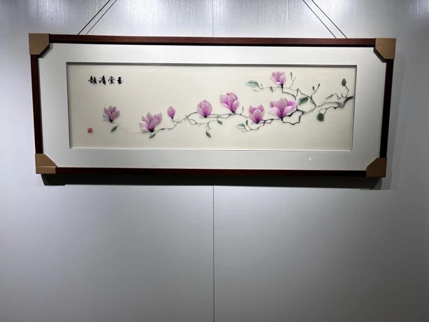 苏绣纯手工成品精品刺绣横版玉堂清韵餐厅客厅装饰画玄关礼品挂画