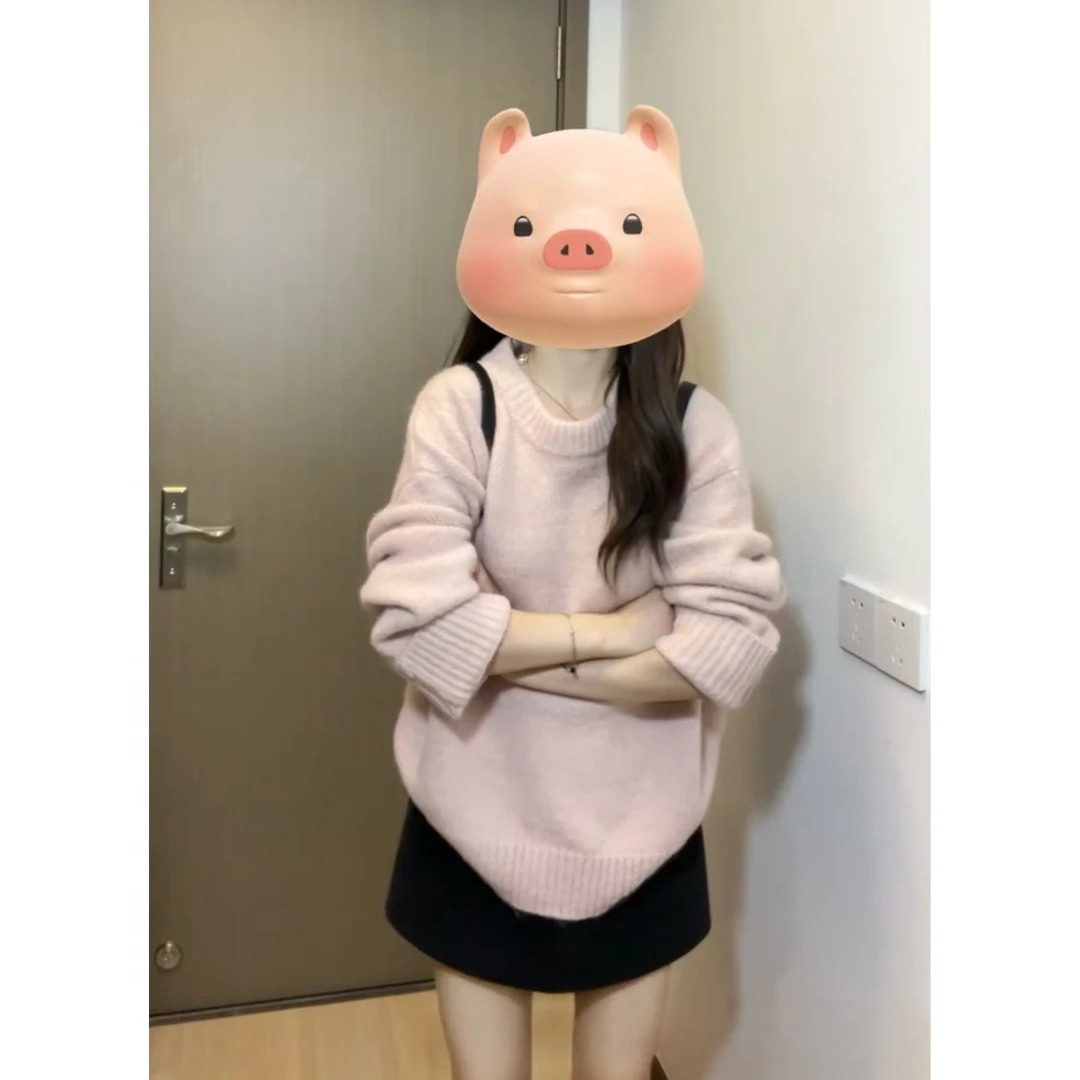 MARIE.COCO时尚气质温柔风粉色毛衣秋冬季盐系轻熟半身裙两件套装