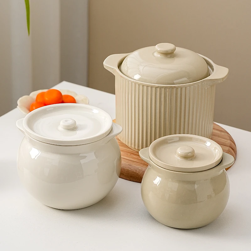 陶瓷炖盅隔水炖一人食蒸蛋炖罐带盖汤罐中式沙县小吃陶瓷煨汤汤盅