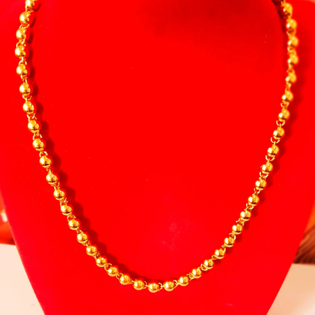 合金项链 男士时尚经典百搭大气光面圆珠项链