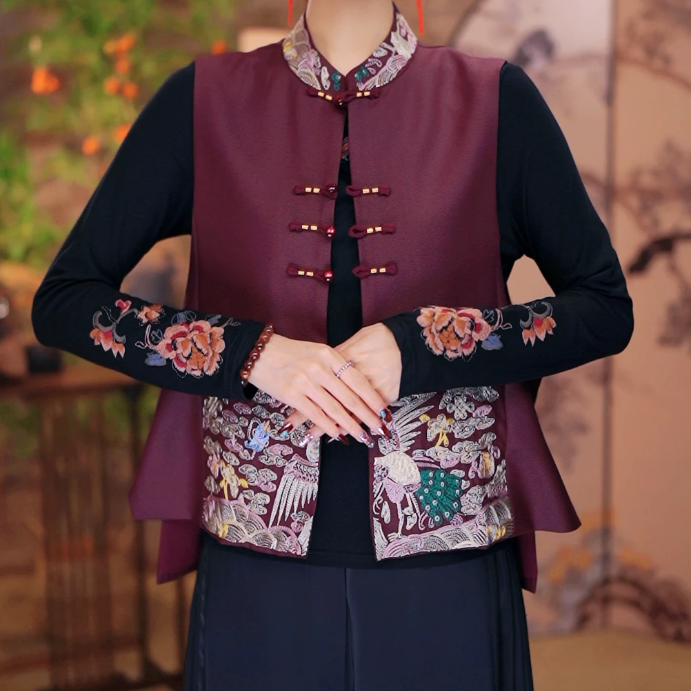 [颜鸢]新中式高定刺绣马甲XZS13112