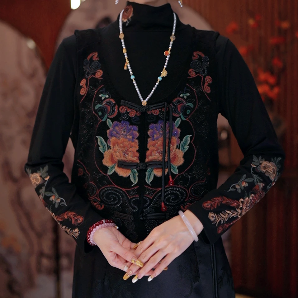 [怀星]新中式高定花韵刺绣马夹马夹XZS19091