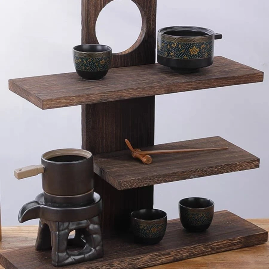 小扬哥【清仓】博古架新中式桌面实木多层茶架茶具置物架摆件收纳