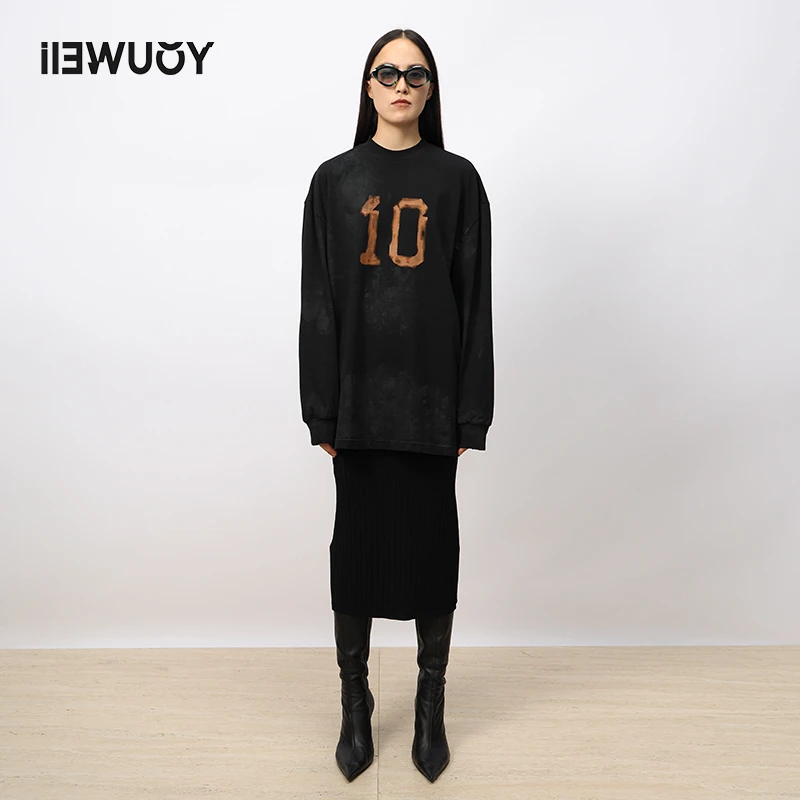 有尾YOUWEI简约时尚显瘦休闲纯色百搭光泽坑条H型半裙Y5823426