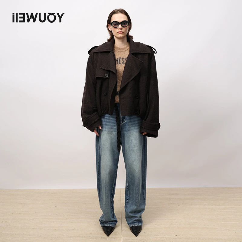 有尾YOUWEI复古宽松显瘦休闲百搭莱赛尔重工牛仔蛋型裤Y5123402